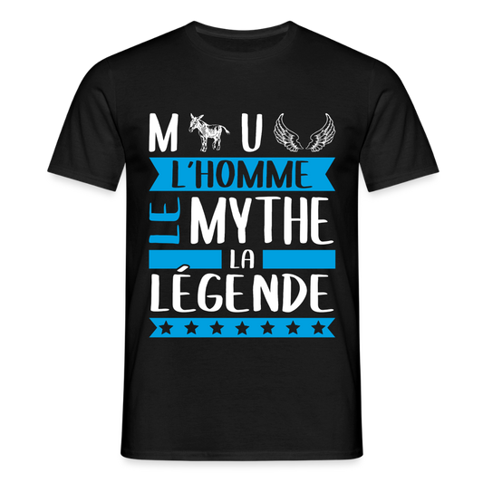 T-shirt homme Manuel rébus – L’homme, le mythe, la légende - noir