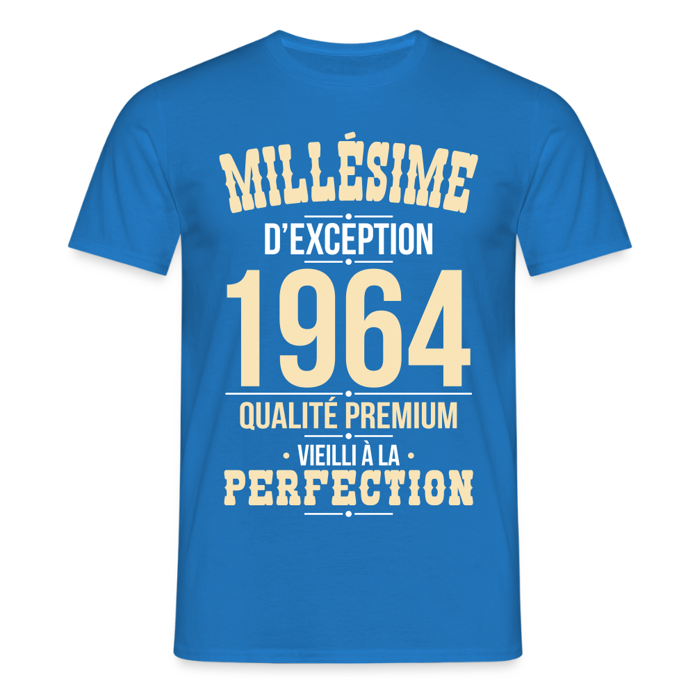 T-shirt Homme - Anniversaire 61 Ans - Millésime 1964 - bleu royal