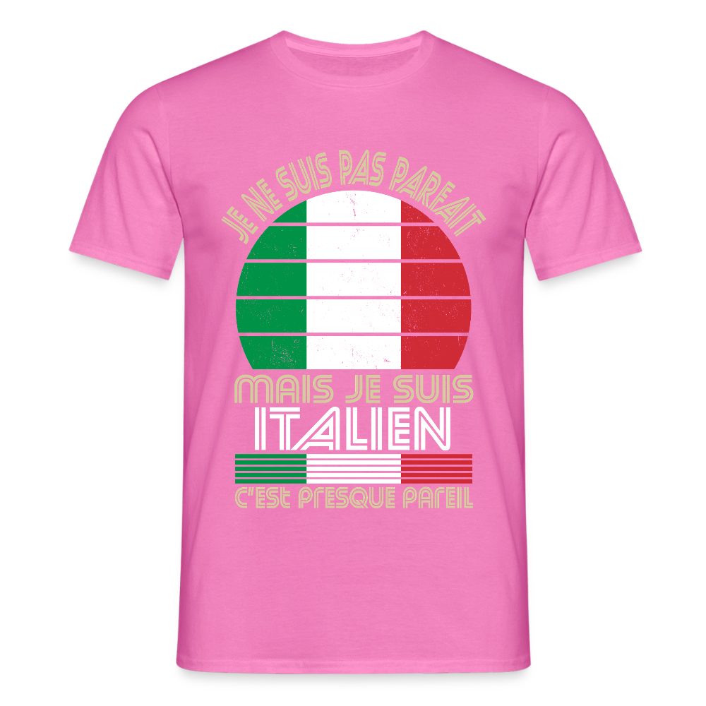 T-shirt Italie homme humour – Je ne suis pas parfait mais je suis italien - rose