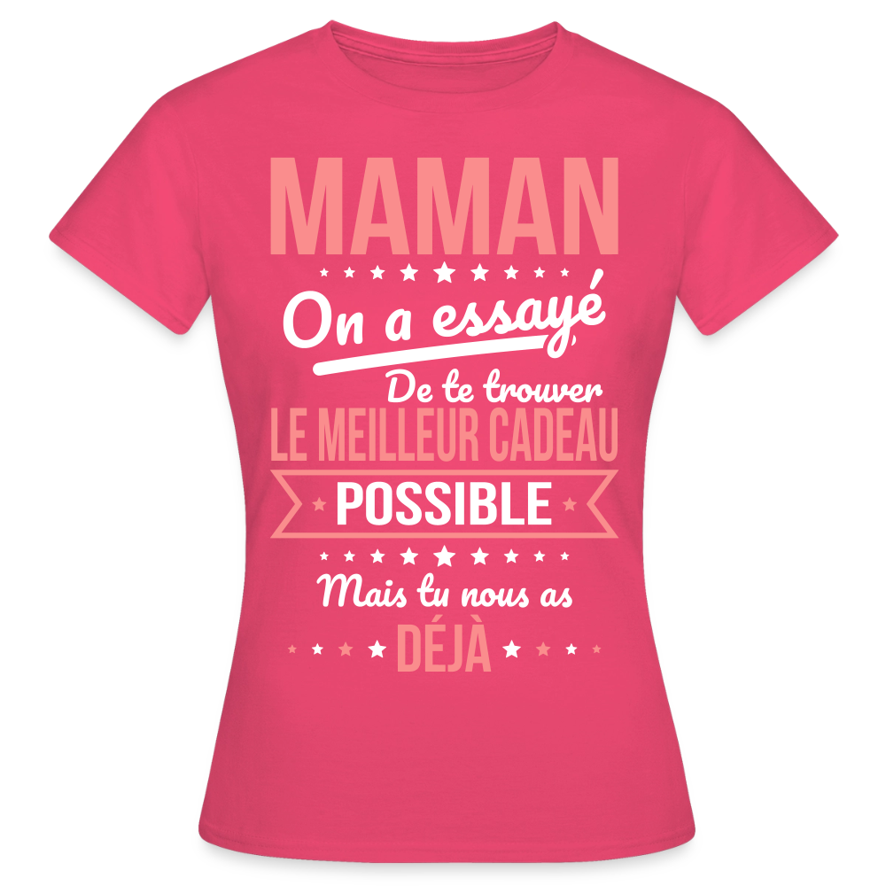 T-shirt femme maman humour - Cadeau fête des mères - rose azalée