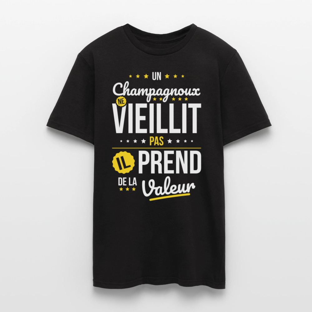 T-shirt Homme - Un Champagnoux ne vieillit pas - noir