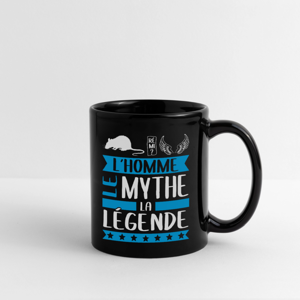 Mug uni Raphaël rébus – L’homme, le mythe, la légende - noir