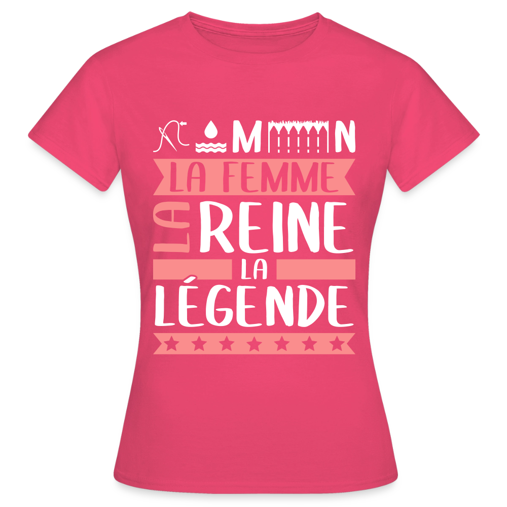 T-shirt femme Philomène rébus – La femme, la reine, la légende - rose azalée