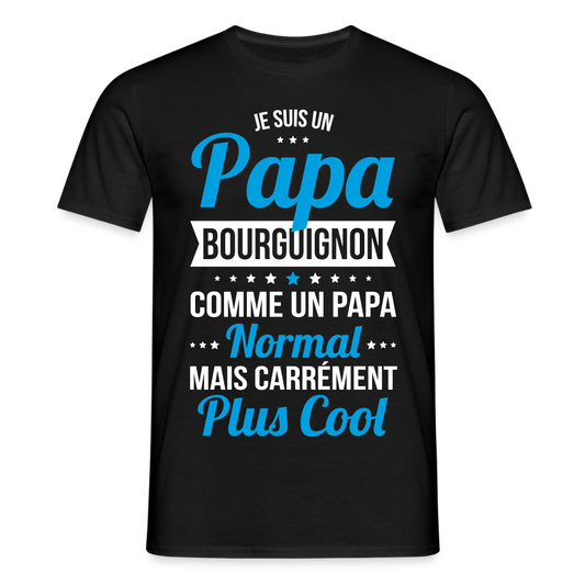 T-shirt Homme - Papa Bourguignon Plus Cool - noir