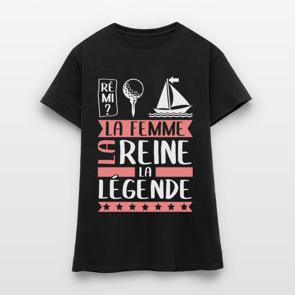 T-shirt femme Fatima rébus – La femme, la reine, la légende - noir