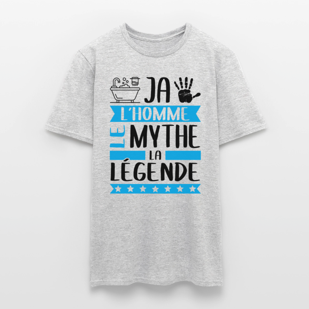 T-shirt homme coloris clair Benjamin rébus – L’homme, le mythe, la légende - gris chiné