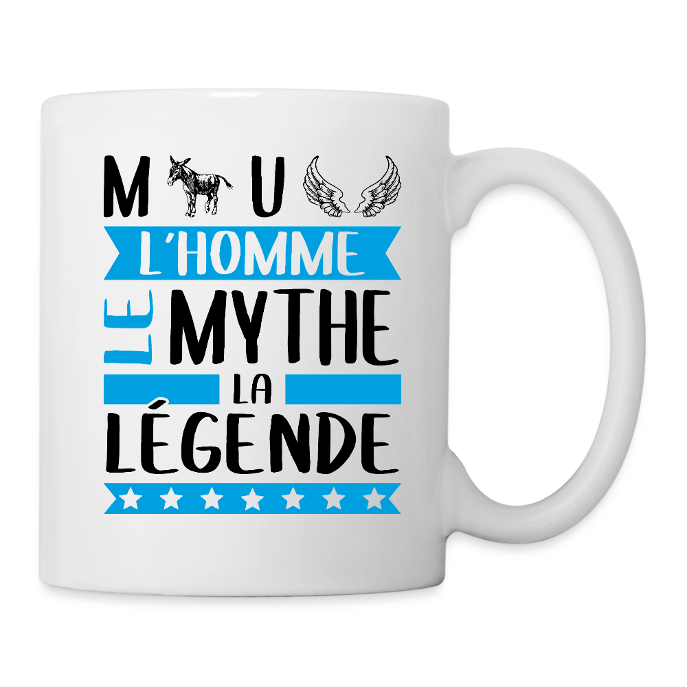 Mug blanc Manuel rébus – L’homme, le mythe, la légende - blanc