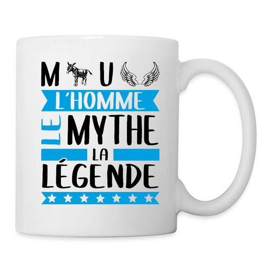 Mug blanc Manuel rébus – L’homme, le mythe, la légende - blanc