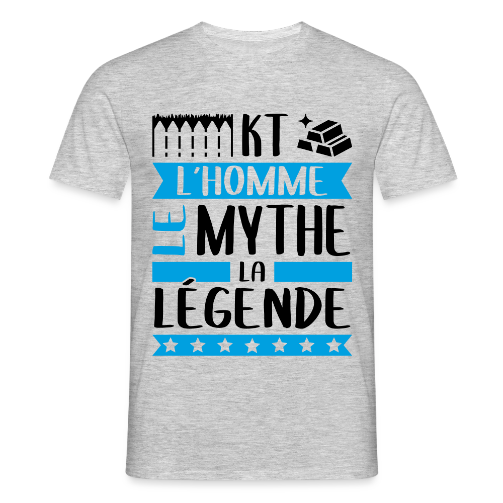 T-shirt homme coloris clair Hector en rébus – L’homme, le mythe, la légende - gris chiné