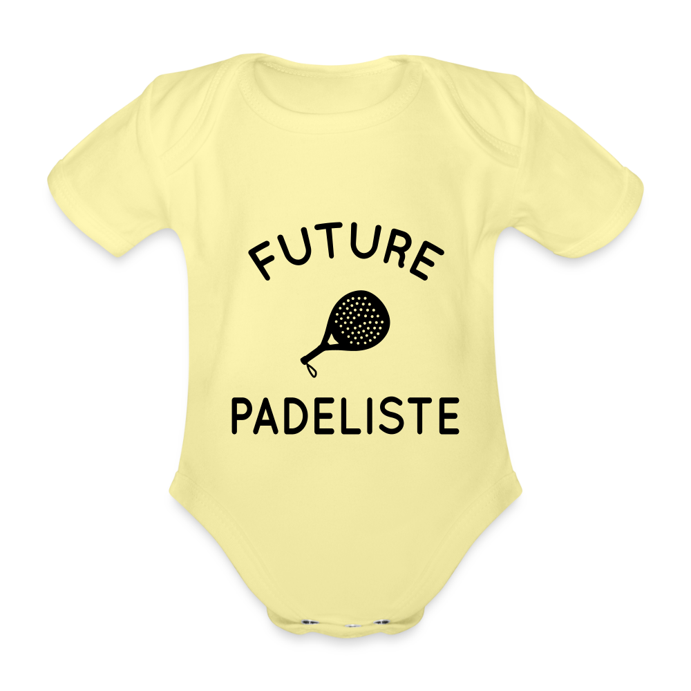 Body Bébé bio manches courtes - Future padeliste - jaune délavé