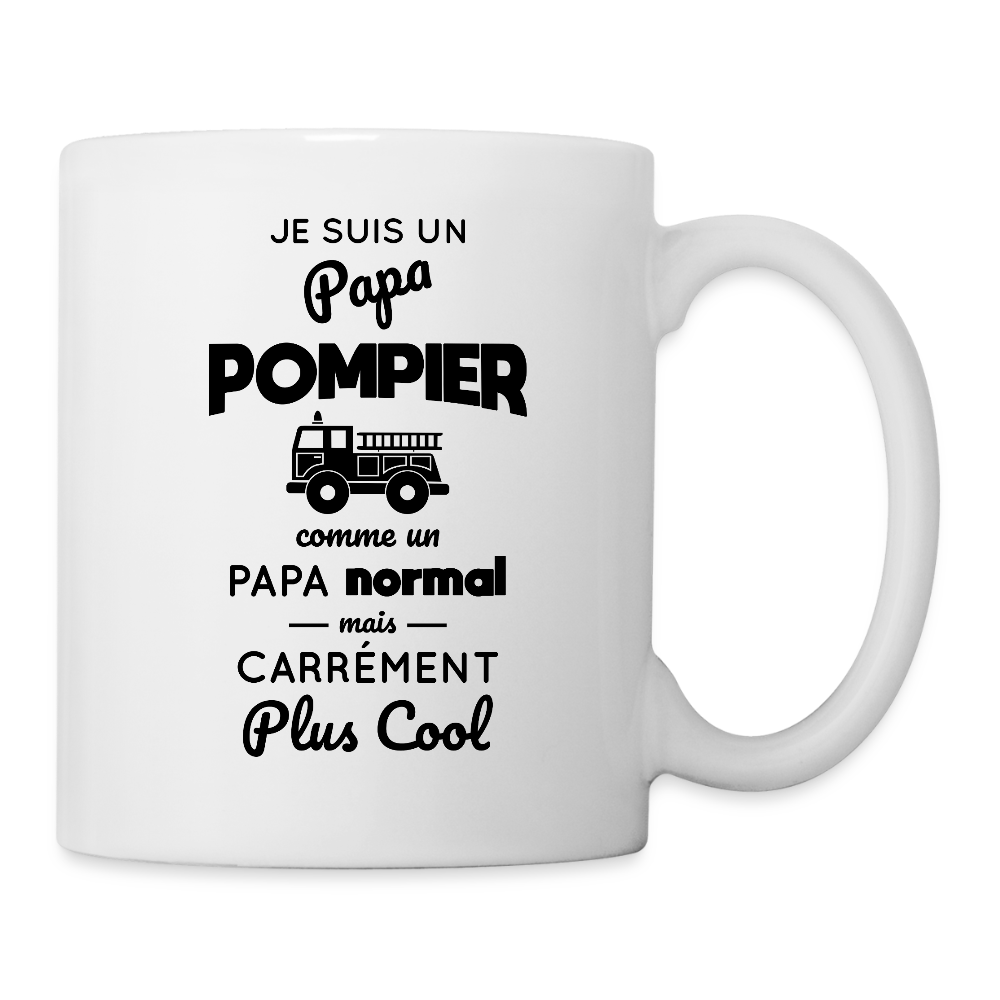 Mug blanc - Papa pompier plus cool - blanc