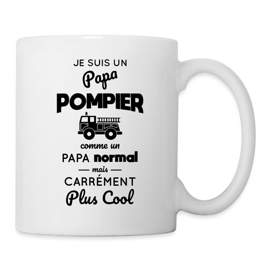 Mug blanc - Papa pompier plus cool - blanc