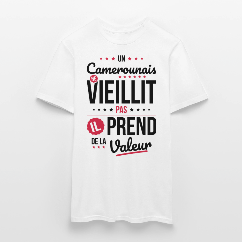 T-shirt Homme - Un Camerounais ne vieillit pas - blanc