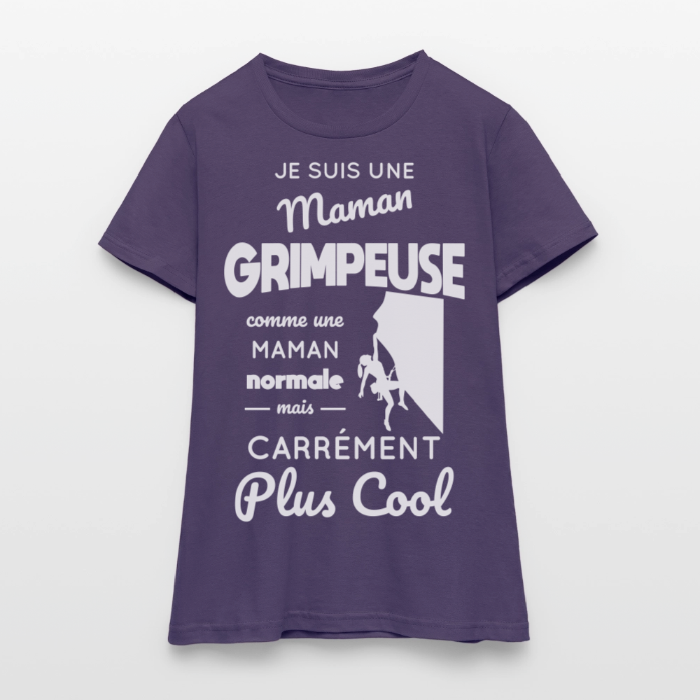 T-shirt Femme - Maman grimpeuse plus cool - violet foncé