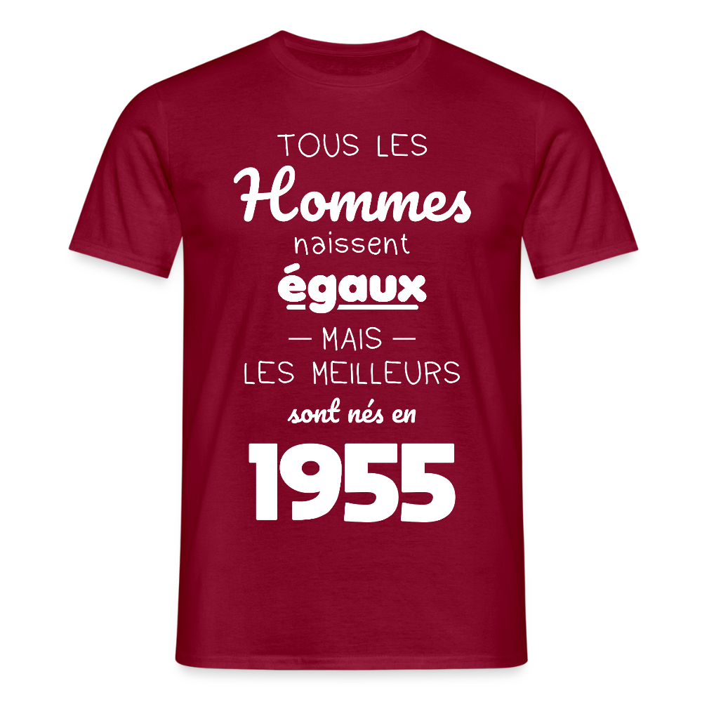 T-shirt Homme - Anniversaire 70 Ans - Les meilleurs sont nés en 1955 - rouge brique