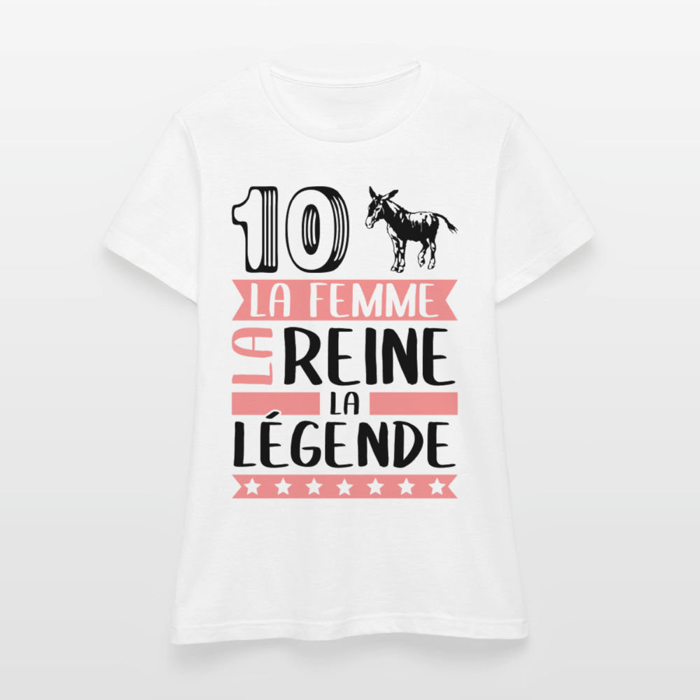T-shirt femme coloris clair Diane rébus – La femme, la reine, la légende - blanc