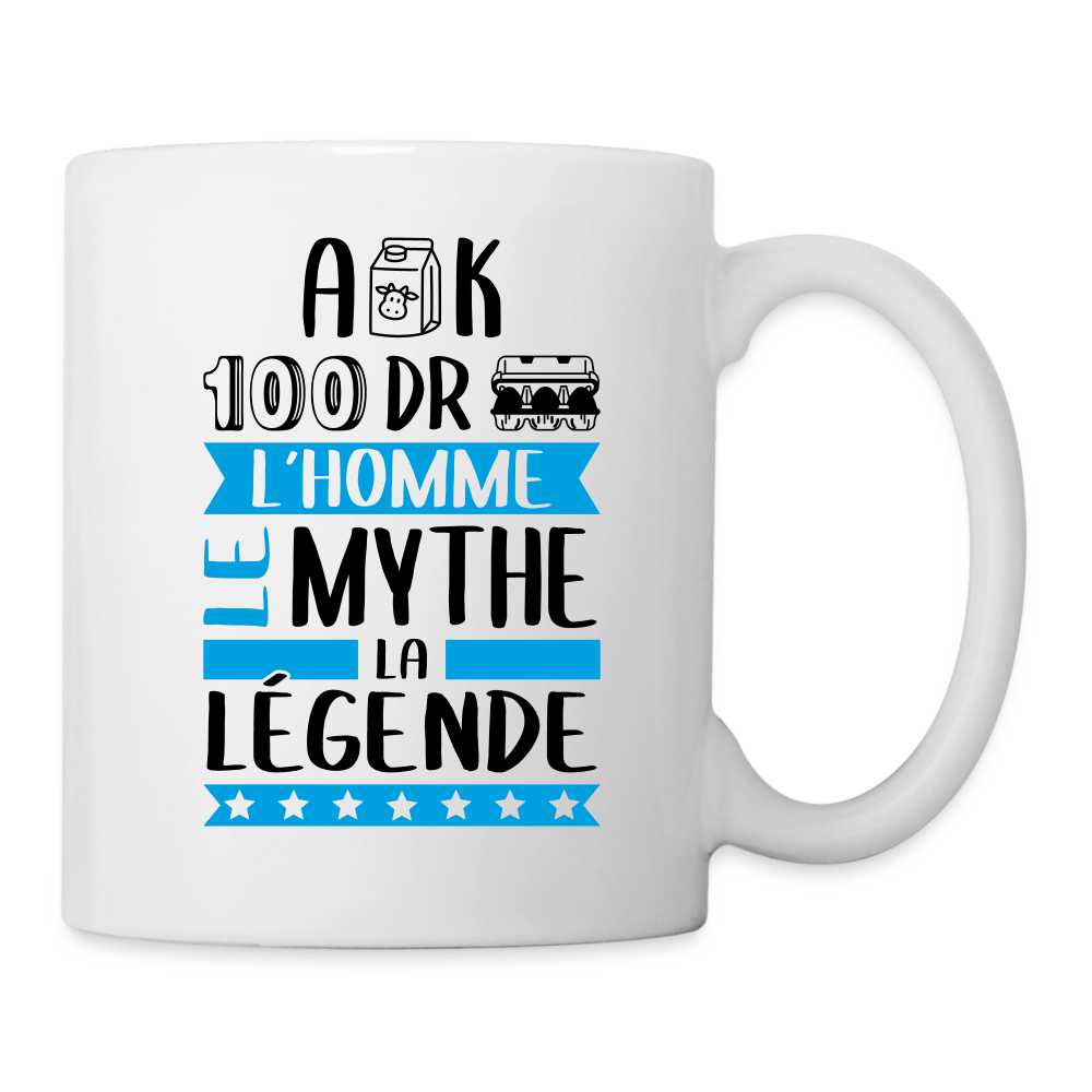 Mug blanc Alexandre rébus – L’homme, le mythe, la légende - blanc