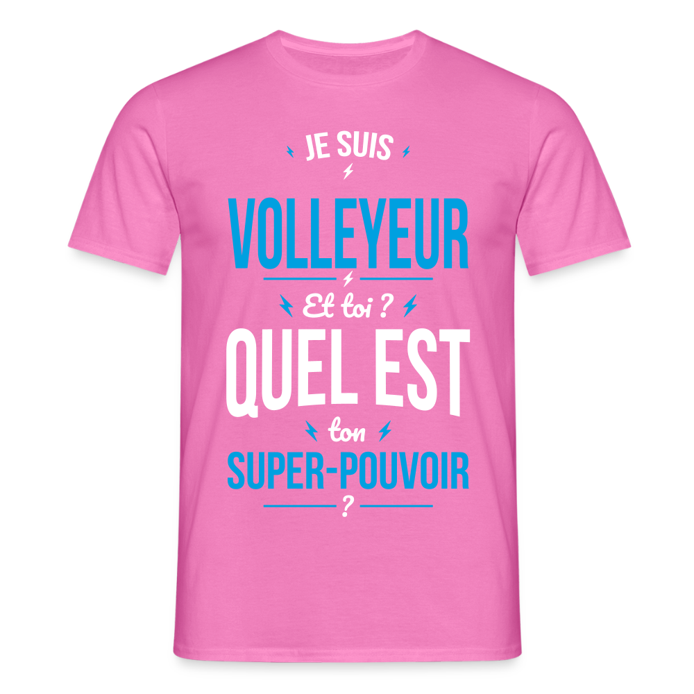 T-shirt Homme - Je suis volleyeur - Super-pouvoir - rose