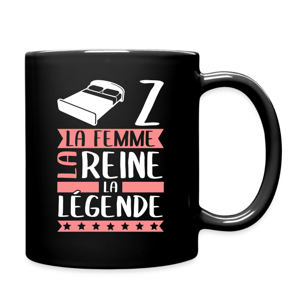 Mug uni Lise rébus – La femme, la reine, la légende - noir