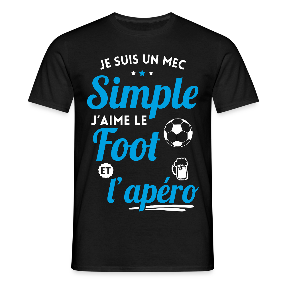 T-shirt Homme -  J'aime le foot et l'apéro - noir