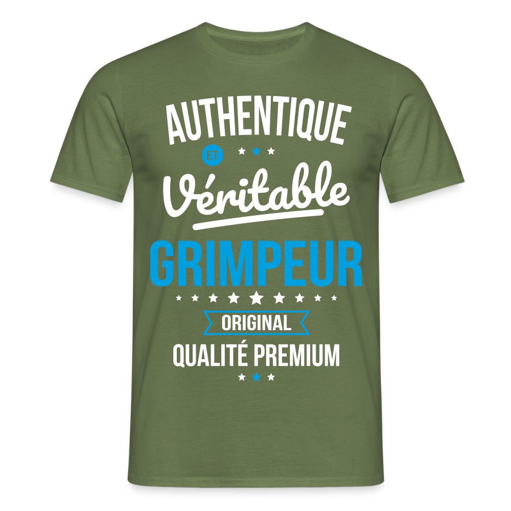 T-shirt Homme - Authentique et véritable Grimpeur - vert militaire