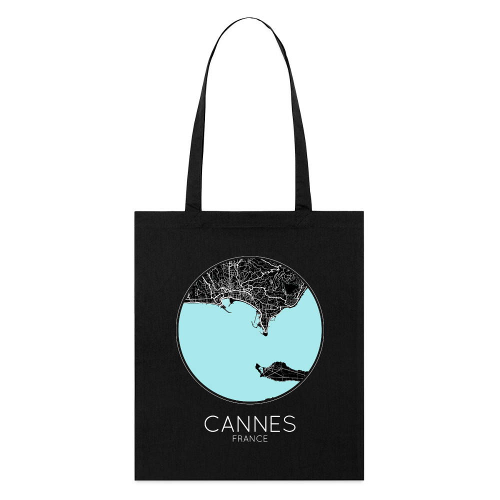 Tote Bag Cannes Bio – Plan de Cannes - noir