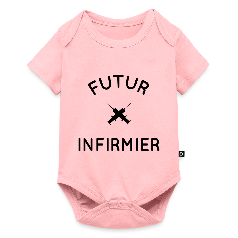 Body Bébé bio manches courtes - Futur infirmier - rose
