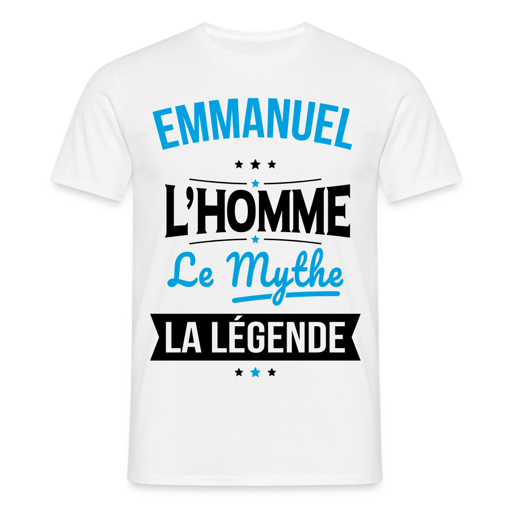 T-shirt Homme - Emmanuel - l'Homme - le Mythe - la Légende - blanc