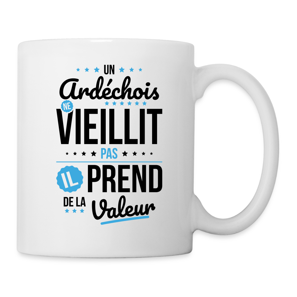 Mug blanc - Un Ardéchois ne vieillit pas - blanc