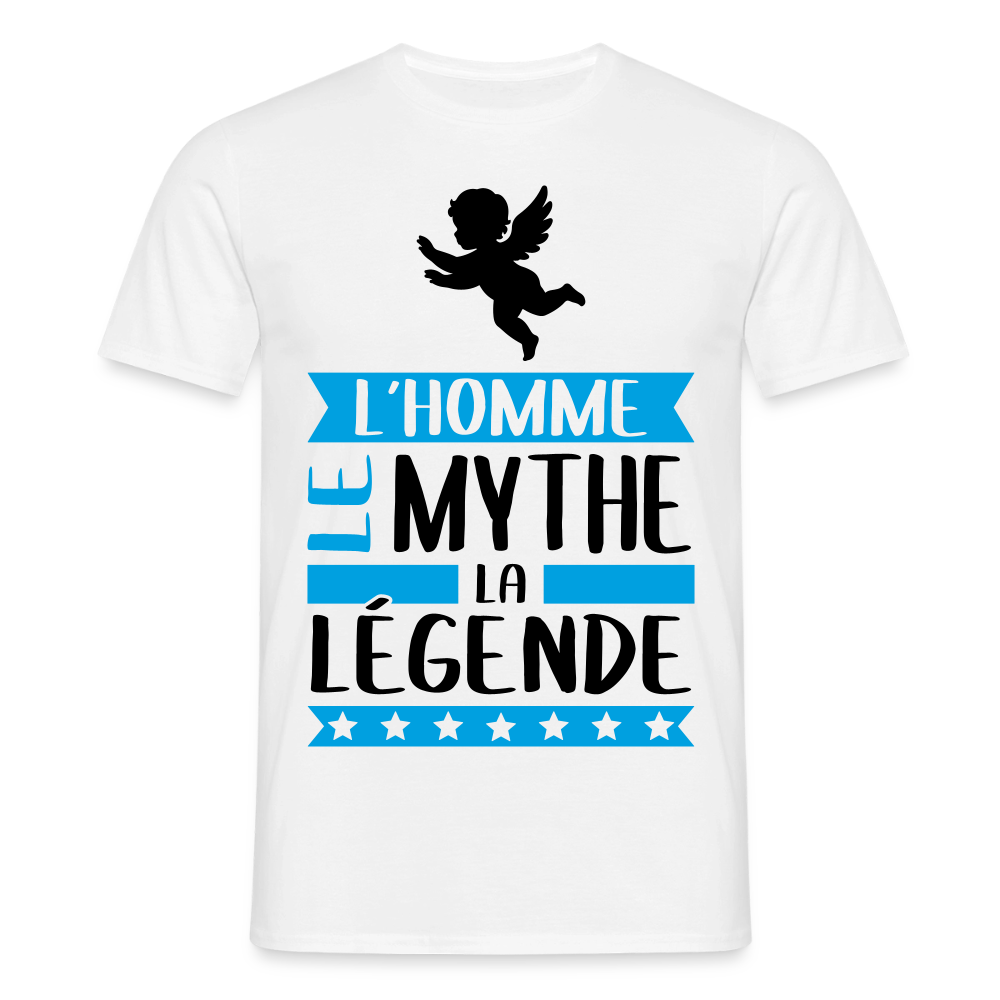 T-shirt homme coloris clair Ange rébus – L’homme, le mythe, la légende - blanc