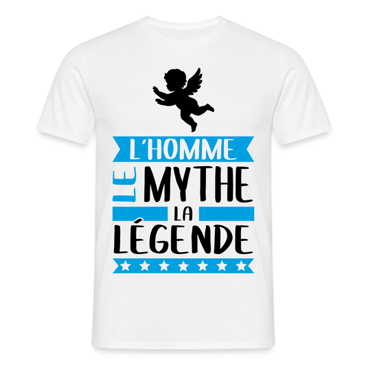 T-shirt homme coloris clair Ange rébus – L’homme, le mythe, la légende - blanc