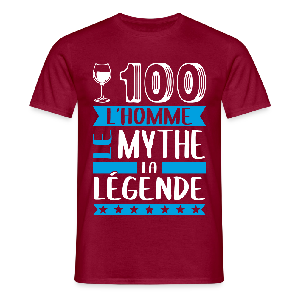 T-shirt homme Vincent rébus – L’homme, le mythe, la légende - rouge brique