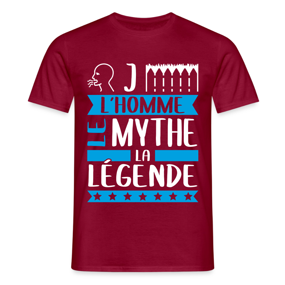 T-shirt homme Roger rébus – L’homme, le mythe, la légende - rouge brique