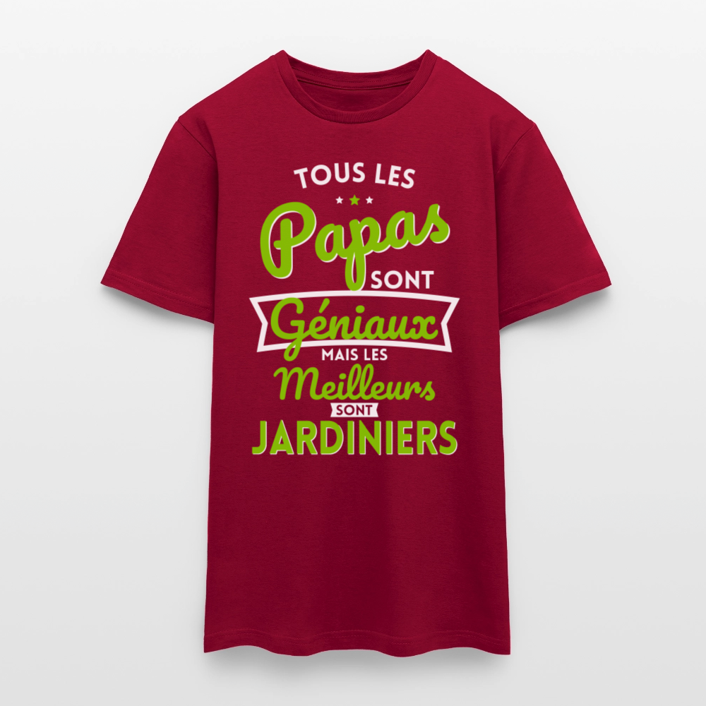 T-shirt Homme - Papas géniaux - Les meilleurs sont jardiniers - rouge brique