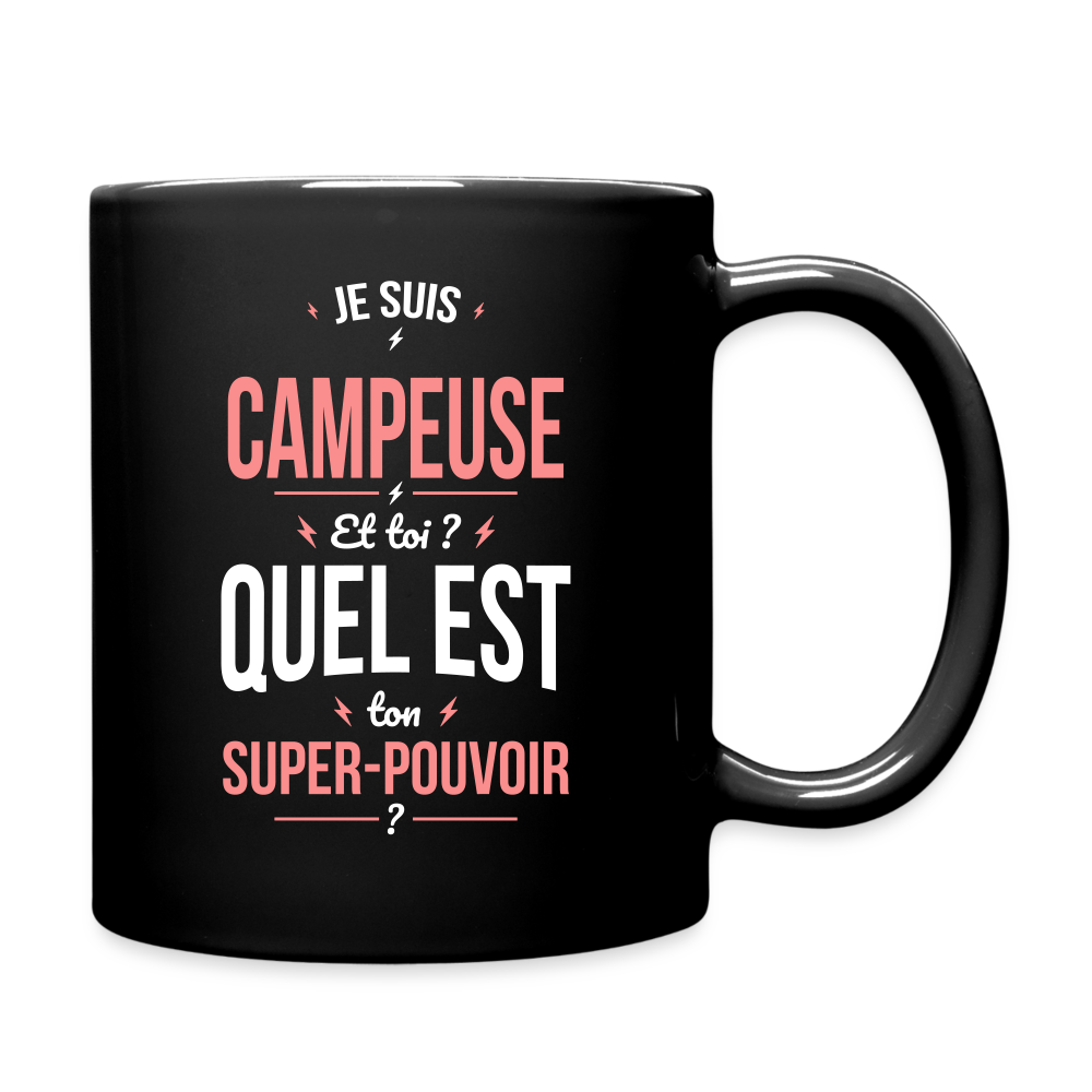 Mug uni - Je suis campeuse - Super-pouvoir - noir