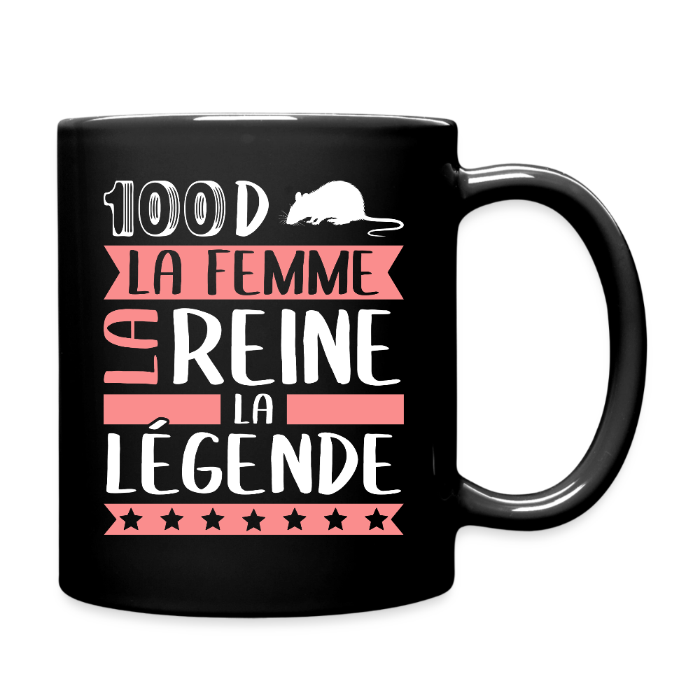 Mug uni Sandra rébus – La femme, la reine, la légende - noir