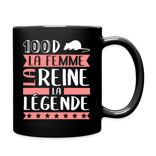 Mug uni Sandra rébus – La femme, la reine, la légende - noir