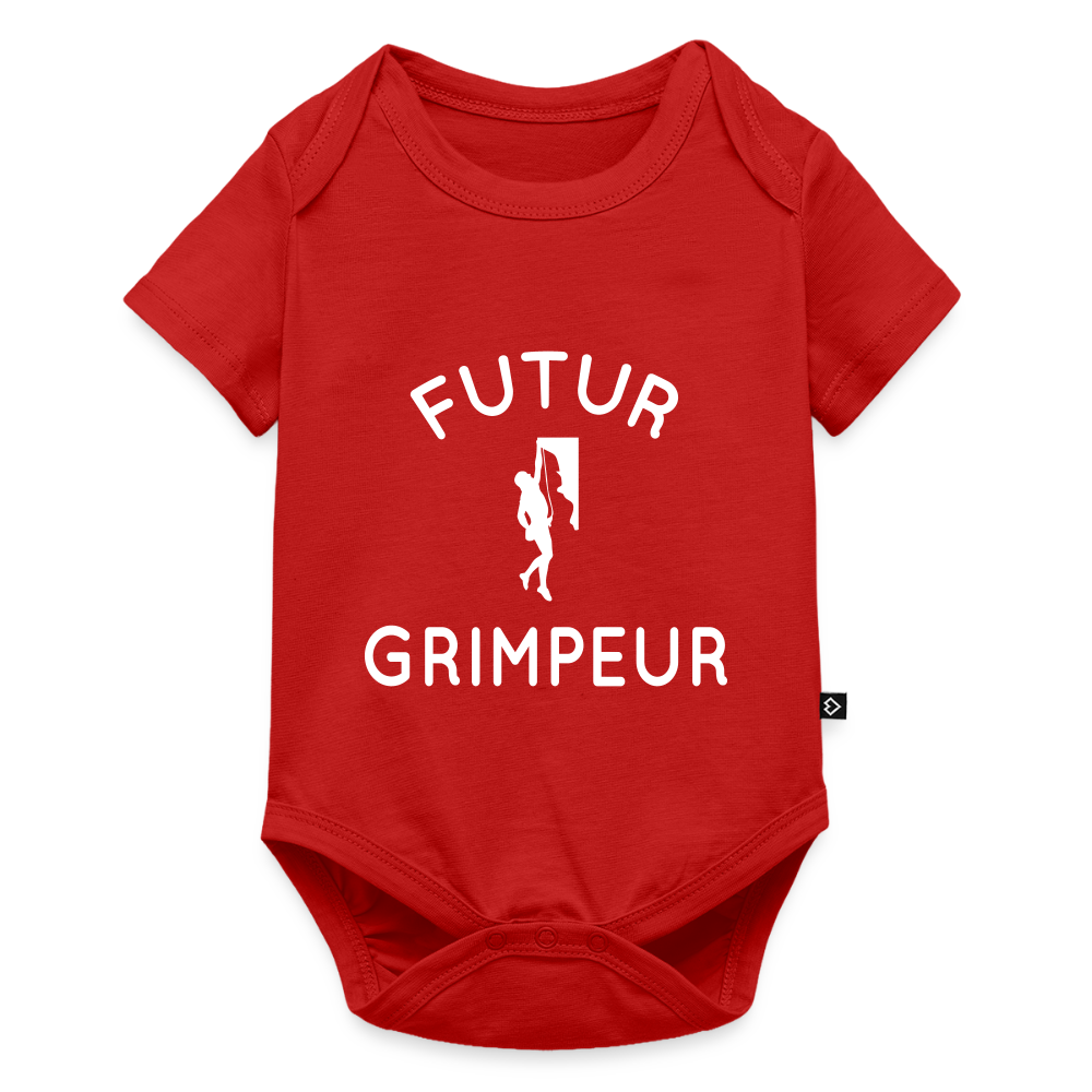 Body Bébé bio manches courtes - Futur grimpeur - rouge