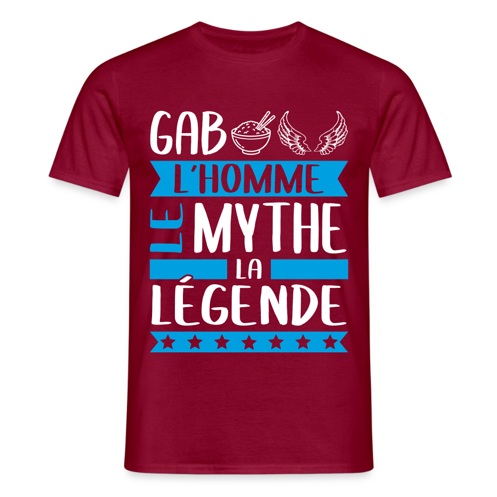 T-shirt homme Gabriel rébus – L’homme, le mythe, la légende - rouge brique