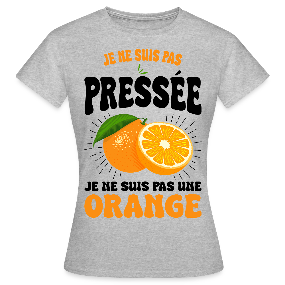 T-shirt Femme - Je ne suis pas une orange. - gris chiné