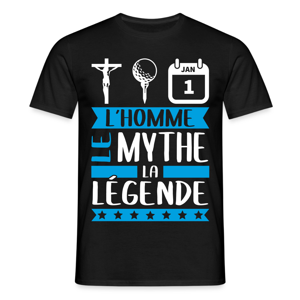 T-shirt homme Christian rébus – L’homme, le mythe, la légende - noir