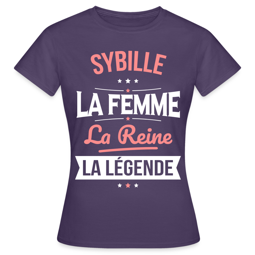 T-shirt Femme - Sybille - la Femme - la Reine - la Légende - violet foncé