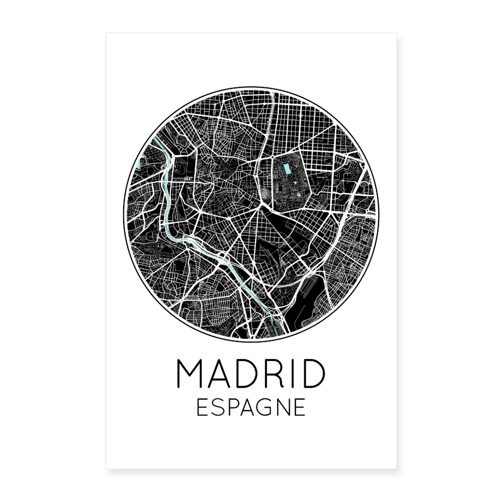 Poster Madrid - Plan Madrid - 60 x 90 cm - blanc
