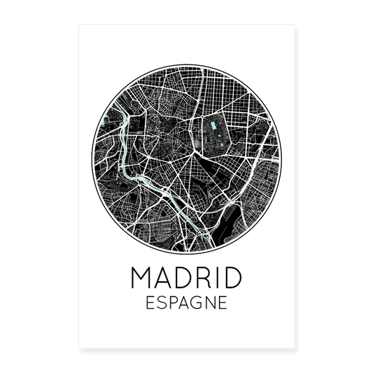 Poster Madrid - Plan Madrid - 60 x 90 cm - blanc