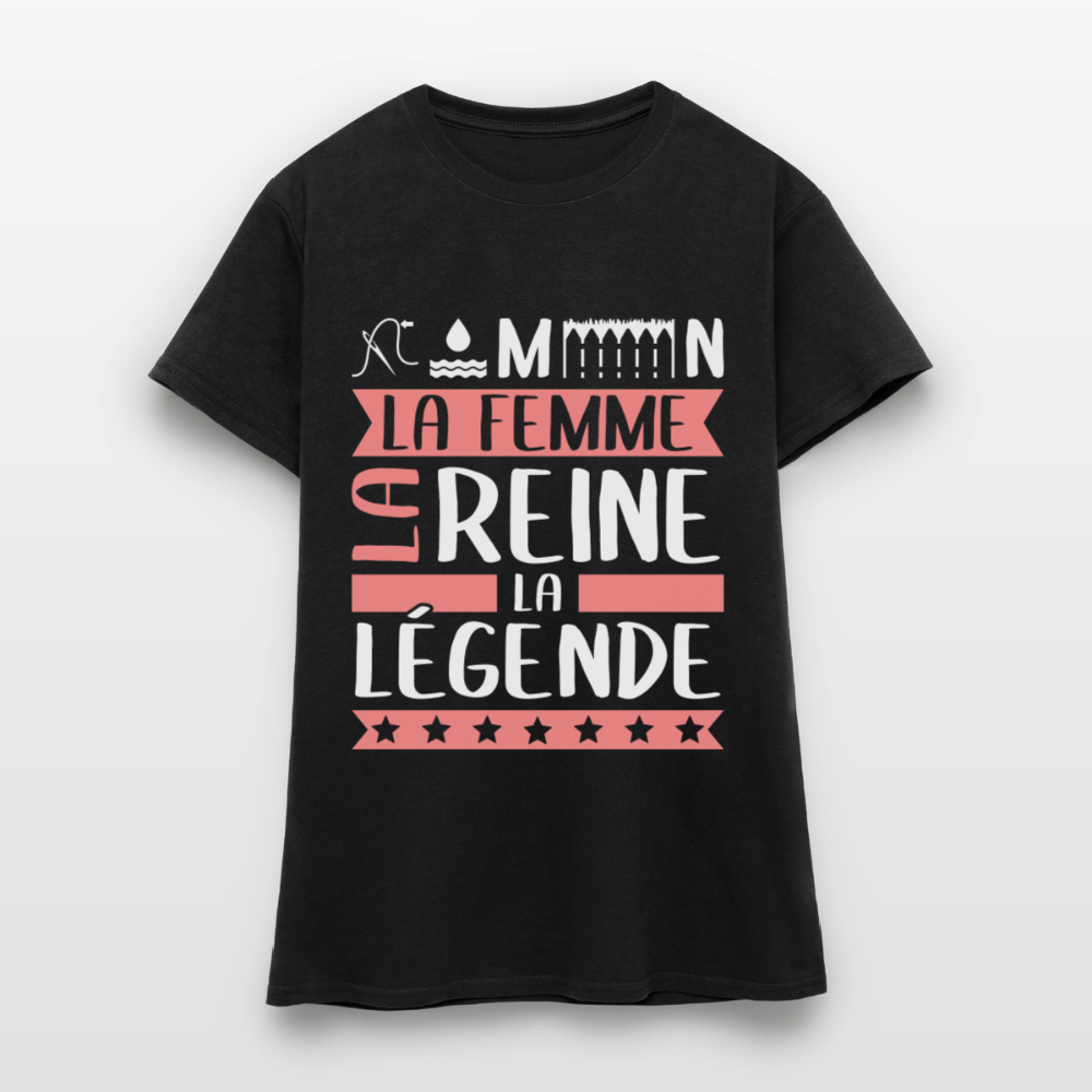 T-shirt femme Philomène rébus – La femme, la reine, la légende - noir