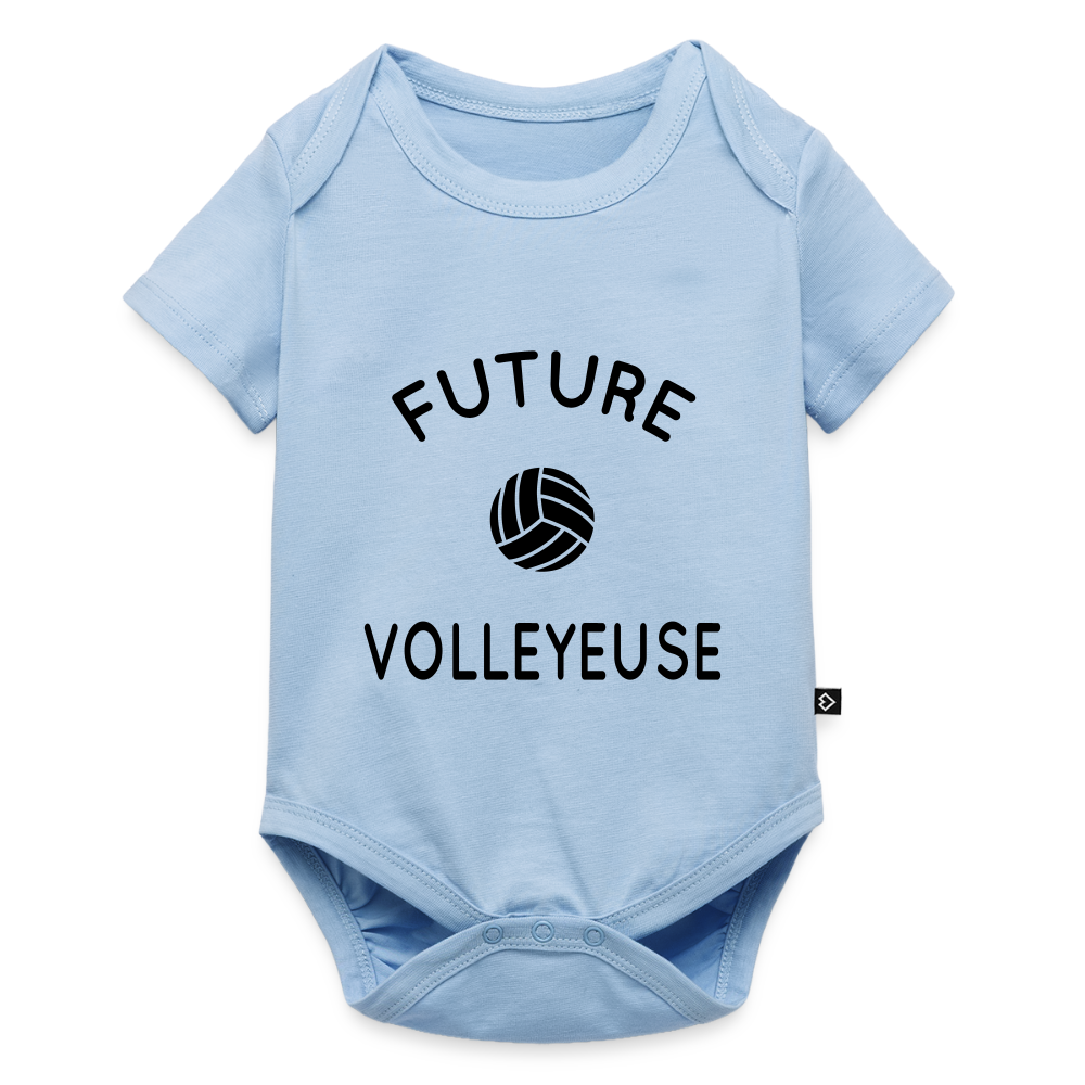 Body Bébé bio manches courtes - Future volleyeuse - bleu clair