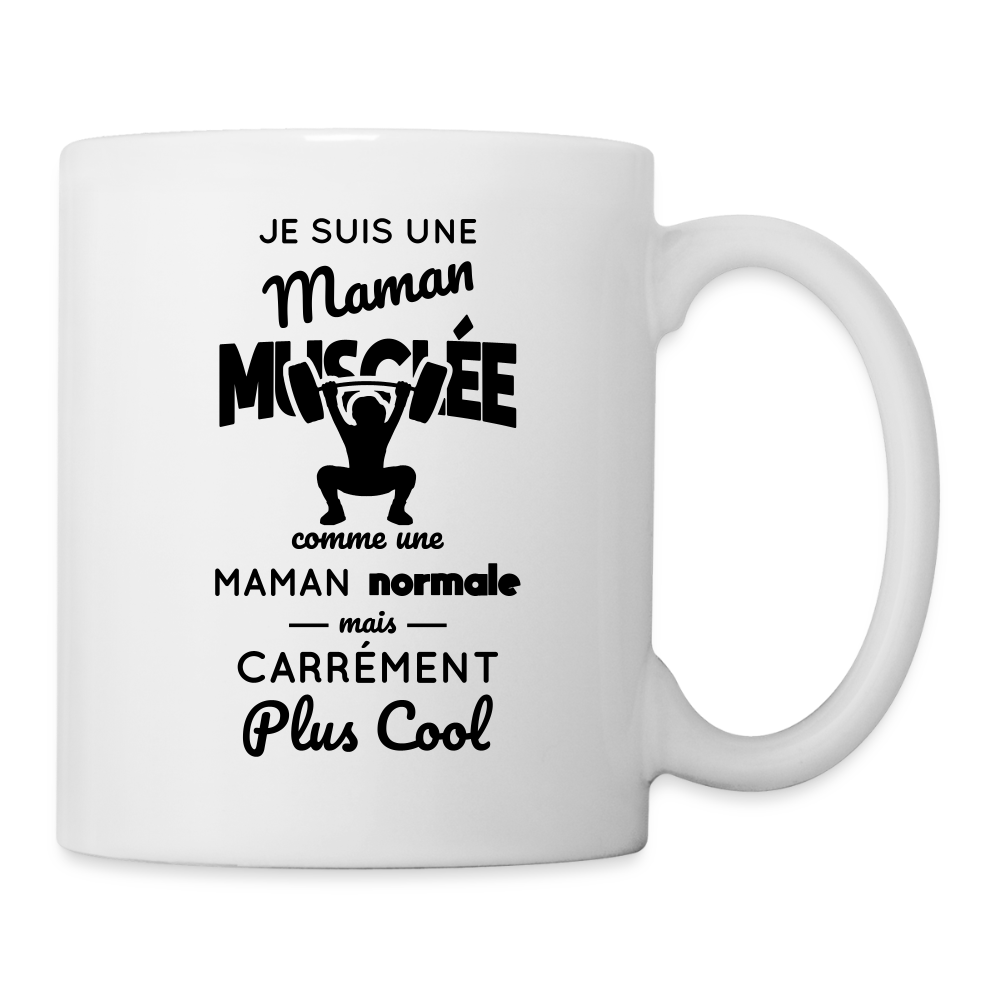 Mug blanc - Maman musclée plus cool - blanc