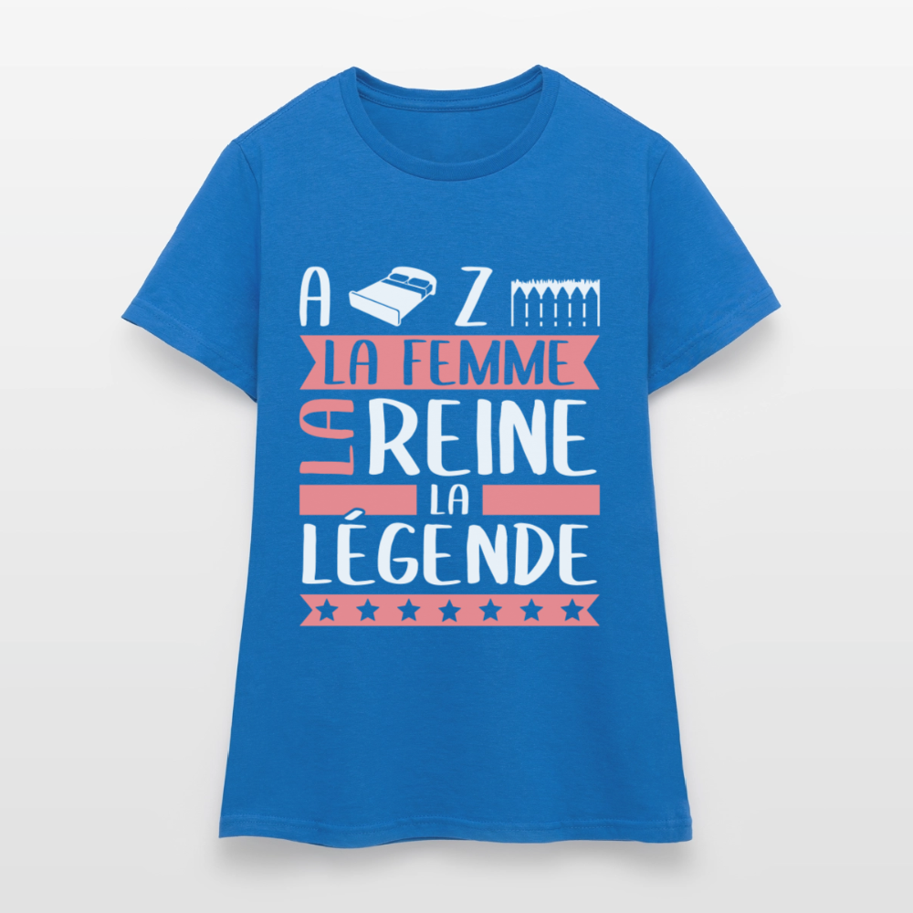 T-shirt femme Alizée rébus – La femme, la reine, la légende - bleu royal