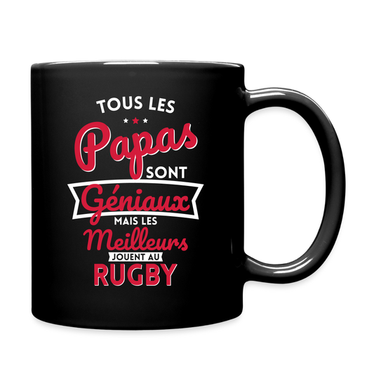 Mug uni - Papas géniaux - Les meilleurs jouent au rugby - noir
