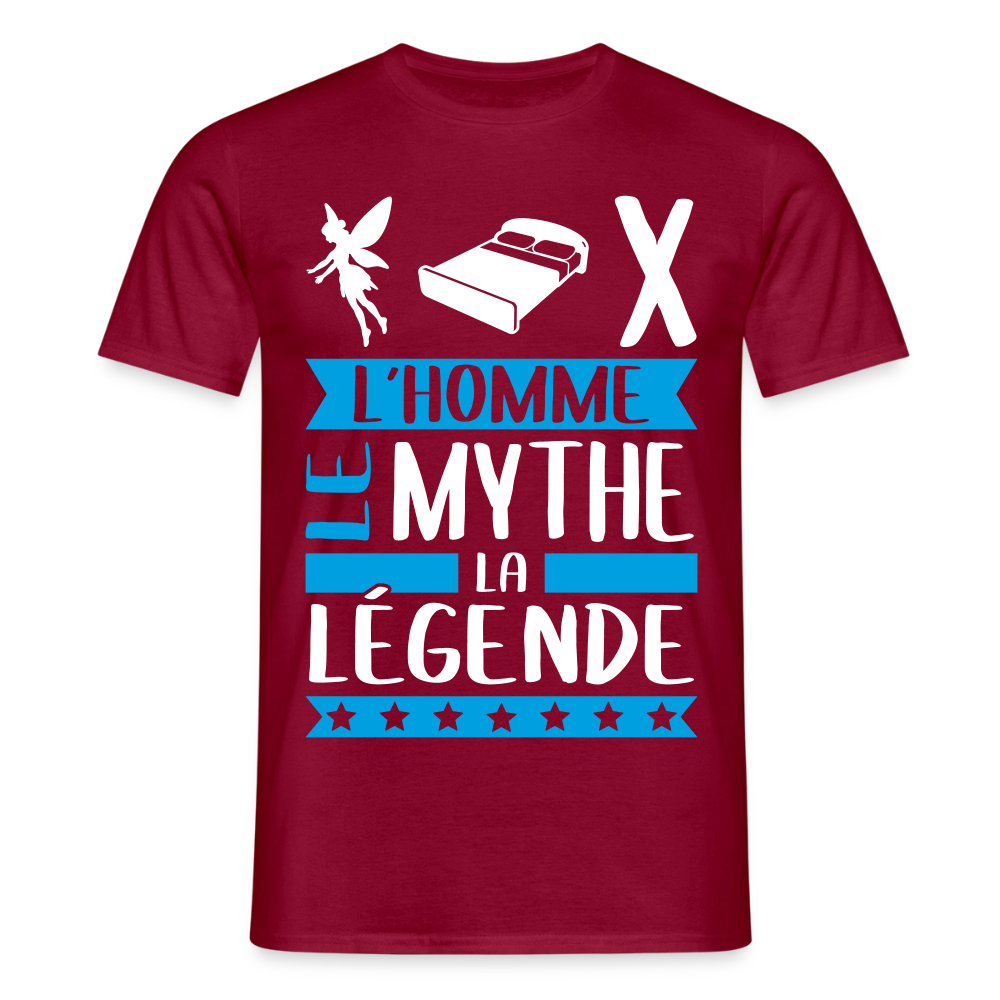 T-shirt homme Félix rébus – L’homme, le mythe, la légende - rouge brique